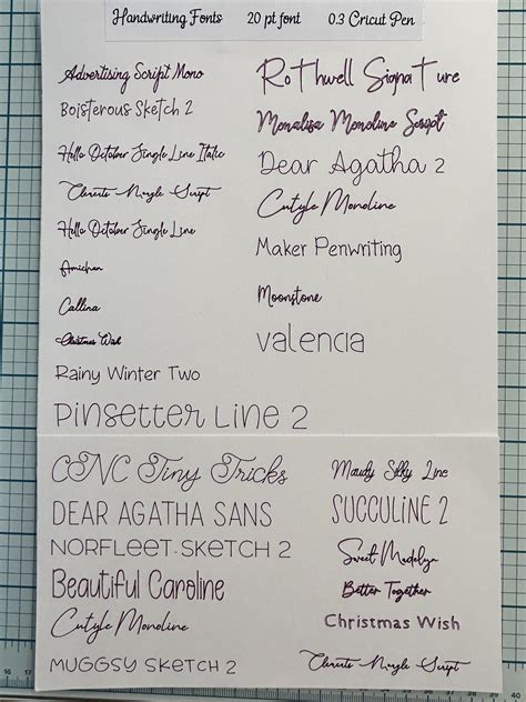 Pen Font Guide .